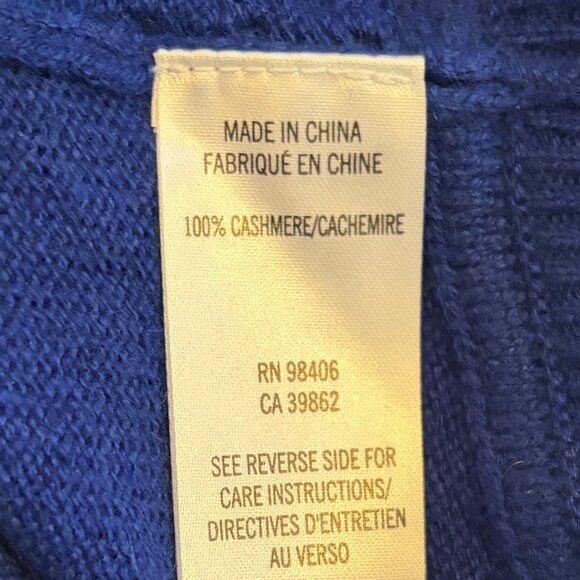 Theory women's Raffina HS Lofty cashmere sweater medium blue - Picture 7 of 8